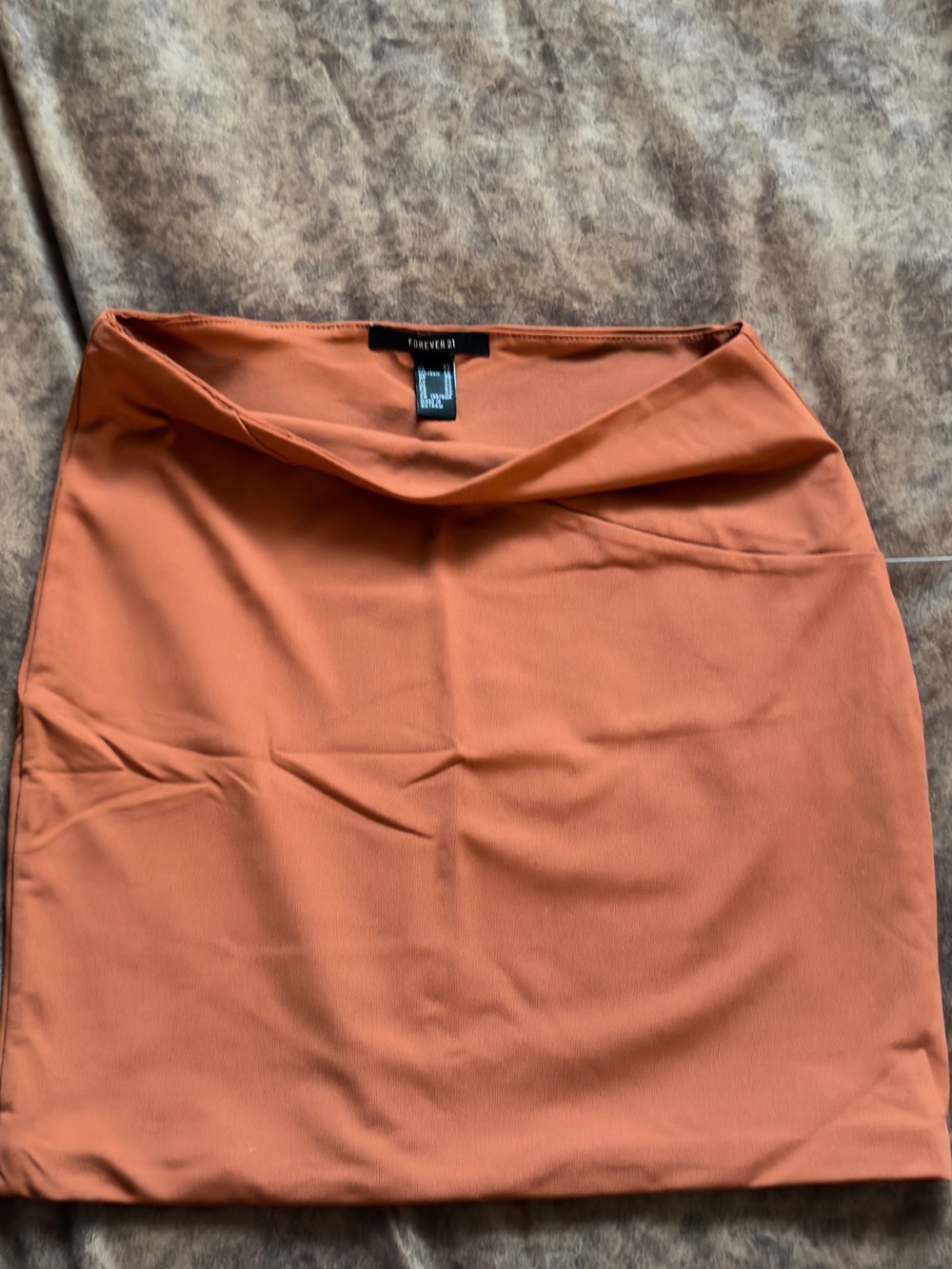 Forever 21 Burnt Orange Fold-Over Bodycon Mini Skirt